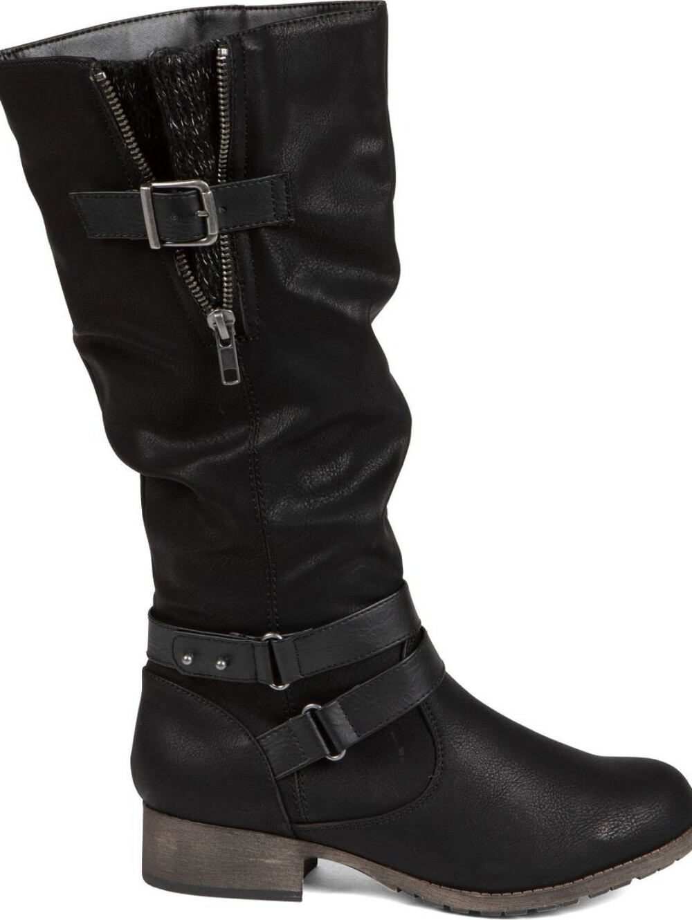 Jellypop Chandler Black Distressed Buckle Boots Size 8 M With Box